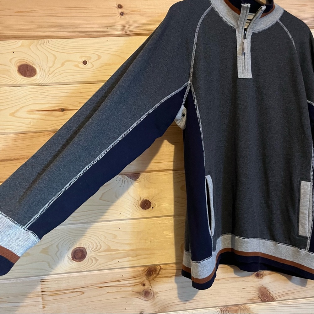 Carbon 2 Cobalt 100% Cotton 1/4 Zip Sweater - Picture 2 of 5